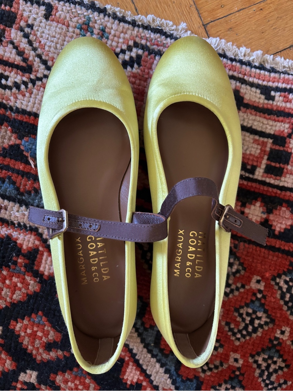 EUC limited edition Margaux Matilda Goad satin ballet flats, 6.5 US / 36.5 EU